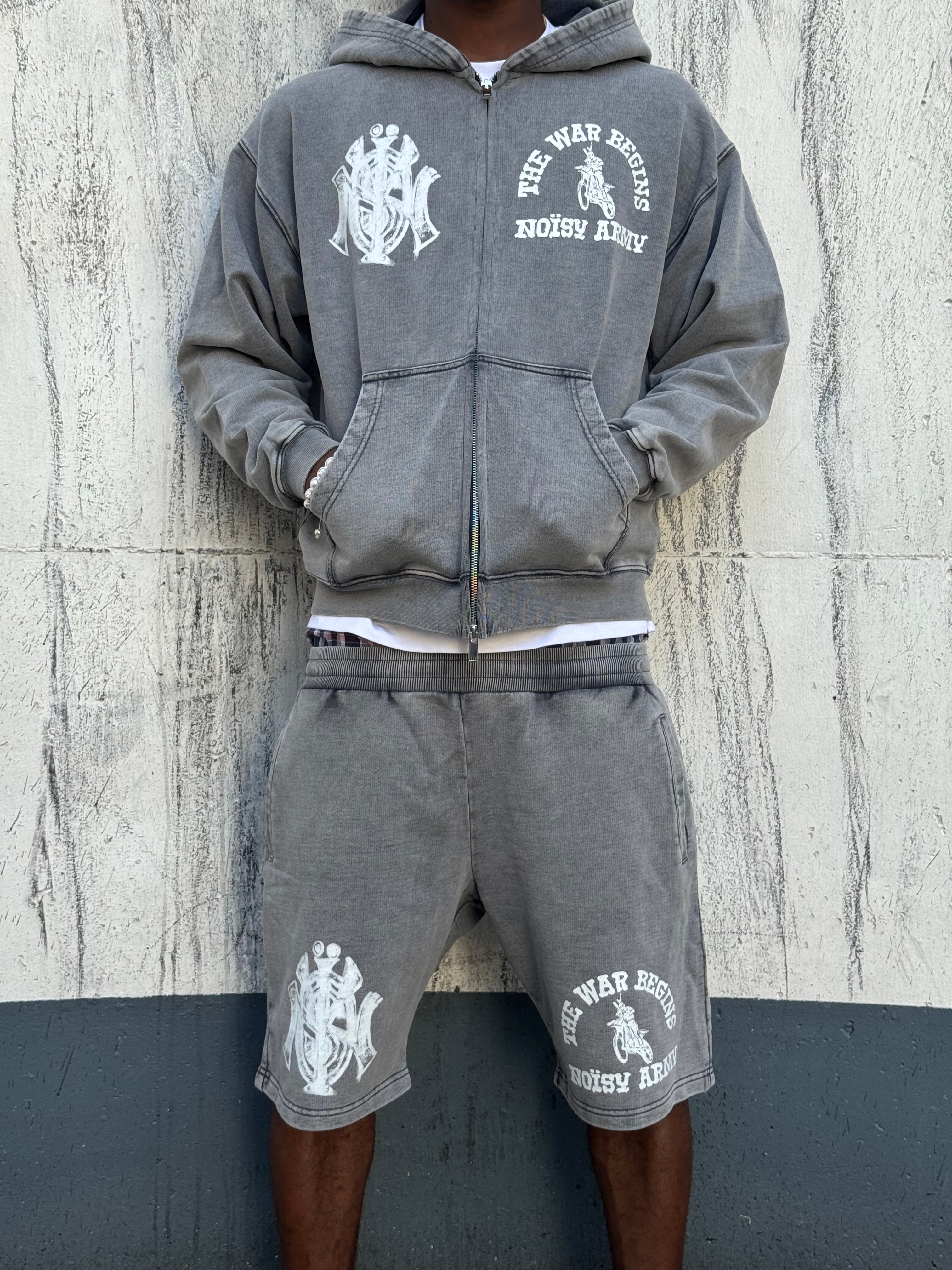 "THE WAR BEGINS" VINTAGE HOODIE ZIP